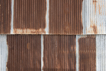 Rusty tin roof background and texture.