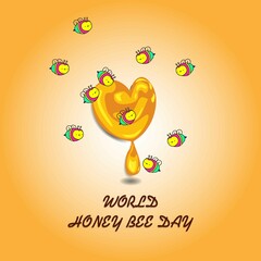 world honey bee day illustration vector image