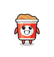 cute instant noodle mascot with an optimistic face