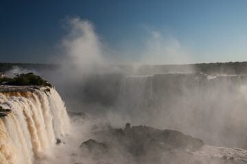Iguazu Falls on the Border of Brazil and Argentina 