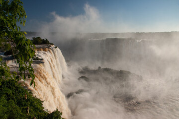 Iguazu Falls on the Border of Brazil and Argentina 