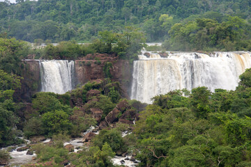 Iguazu Falls on the Border of Brazil and Argentina 