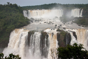 Iguazu Falls on the Border of Brazil and Argentina 