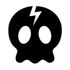 Skull Glyph Icon Vector