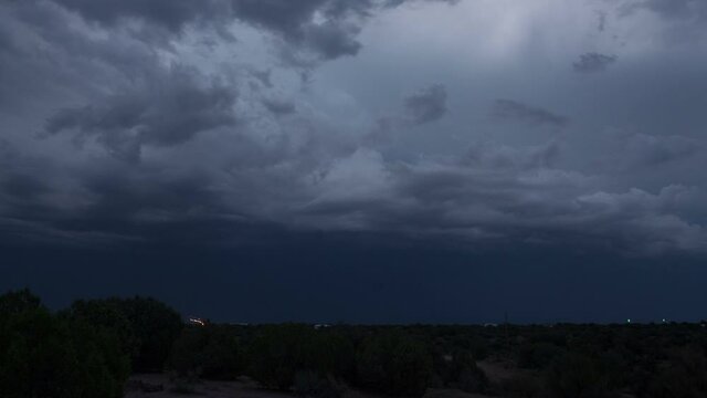 Time lapse of a desert thunderstorm at dusk
