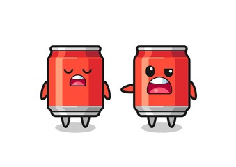 illustration of the argue between two cute drink can characters