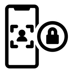 Face Recognition Glyph Icon Vector