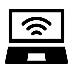 Laptop Glyph Icon Vector