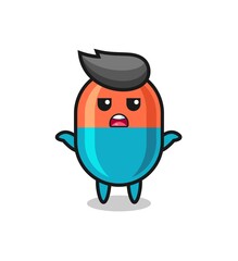 capsule mascot character saying I do not know