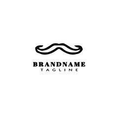 mustache cartoon logo icon design template black vector