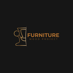 furniture logo sofa chair icon modern luxury elegant template design concept inspiration idea illustration