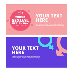 World Sexual Health Day banner illustration poster concept design. Flat graphic design style banner