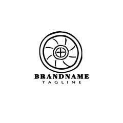 alloy wheel logo design cartoon icon template vector