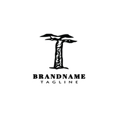 africa tree cartoon logo icon graphic template black vector illustration