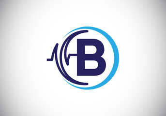 Initial B monogram alphabet with health Pulse. Heartbeat logo icon design vector. Font emblem. Logo for medical or health business, and company identity