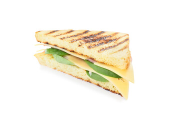 Tasty sandwich on white background