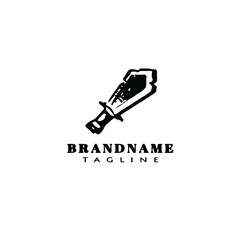 barbarian weapon cartoon logo icon template black vector illustration