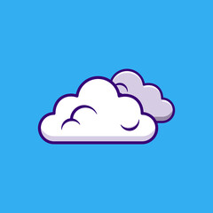 cloud and sun icon or logo isolated sign symbol vector illustration - Cartoon  style vector icon