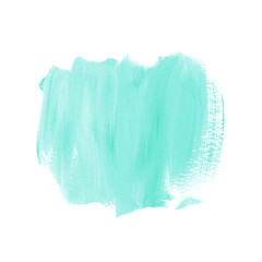 Mint watercolor brush stroke abstract art paint background. 