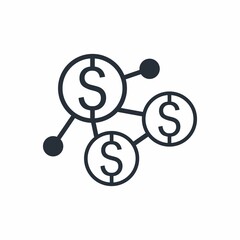 Business, financial internet contacts. Collaboration in the network. Vector icon isolated on white background.