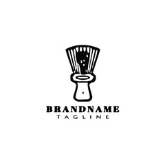 brush of barber cartoon logo icon design black vector illustration