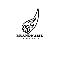 basketball on fire logo icon design vector illustration