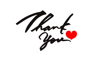 Thank You,vector,calligraphy,hand written,black ink,white background 