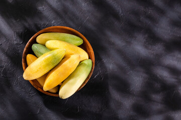 Banana passionfruit - Passiflora tripartita. Text space