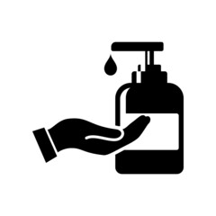 Flat vector illustration of wash your hand using hand sanitizer. Suitable for design elements of prevention of infectious diseases, covid-19 virus, and hygienic lifestyle. 