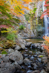 箕面大滝と紅葉
