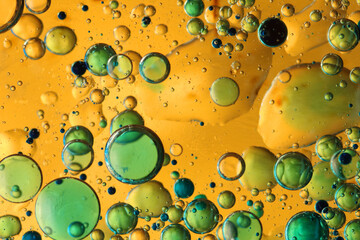 oil bubbles on glass