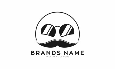 Glasses with moustache vector logo
