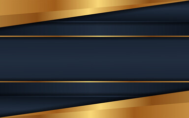 Luxury dark background combine with glowing golden lines. Overlap layer textured background design