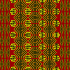 Brown seamless ethnic fabric pattern, red background, fashion fabric pattern, for printed products
