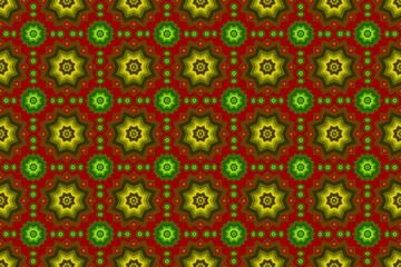 Bright hot color seamless pointed flower pattern for printing ethnic tribal fabrics, red background, bright hot color wallpaper.