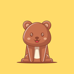 Cute Cartoon Vector Illustrations Bear. World Animal Day Concept