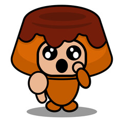 vector cartoon character mascot costume food cute brown cake thumbs down