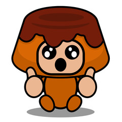 vector cartoon character cute brown cake food mascot costume character with two thumbs up