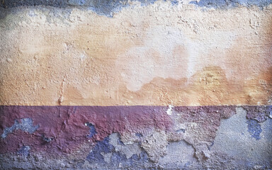 Old concrete wall with peeling paint for background