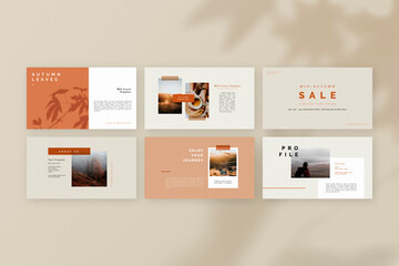 Autumn color tone social media blog template vector