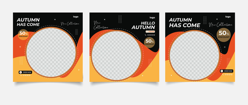 autumn sale social media template post