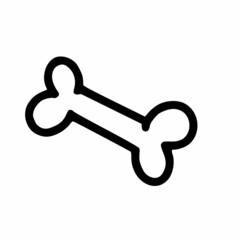 Bone for dog in doodle style. Vector illustration with contour line.