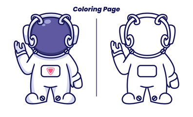 cute astronaut with coloring pages