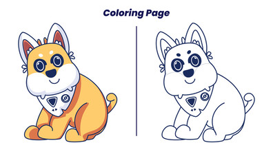 cute robot dog with coloring pages