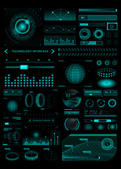 Technology interface template design elements vector
