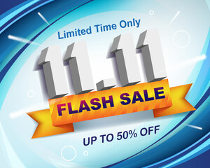 Flash Sale banner background template for 11.11 sale event
