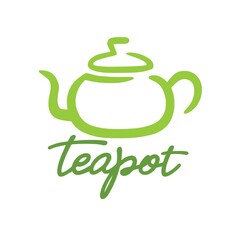 Teapot Traditional Logo Green Design Vector Icon Symbol Illustration