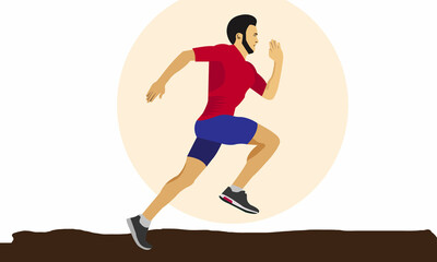 Man Running Flat Vector 