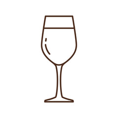 Wine glass vector icon. Wine glass isolated on white background. Vector illustration.
