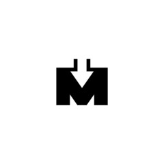 Letter M combination with an arrow. Company logo design.